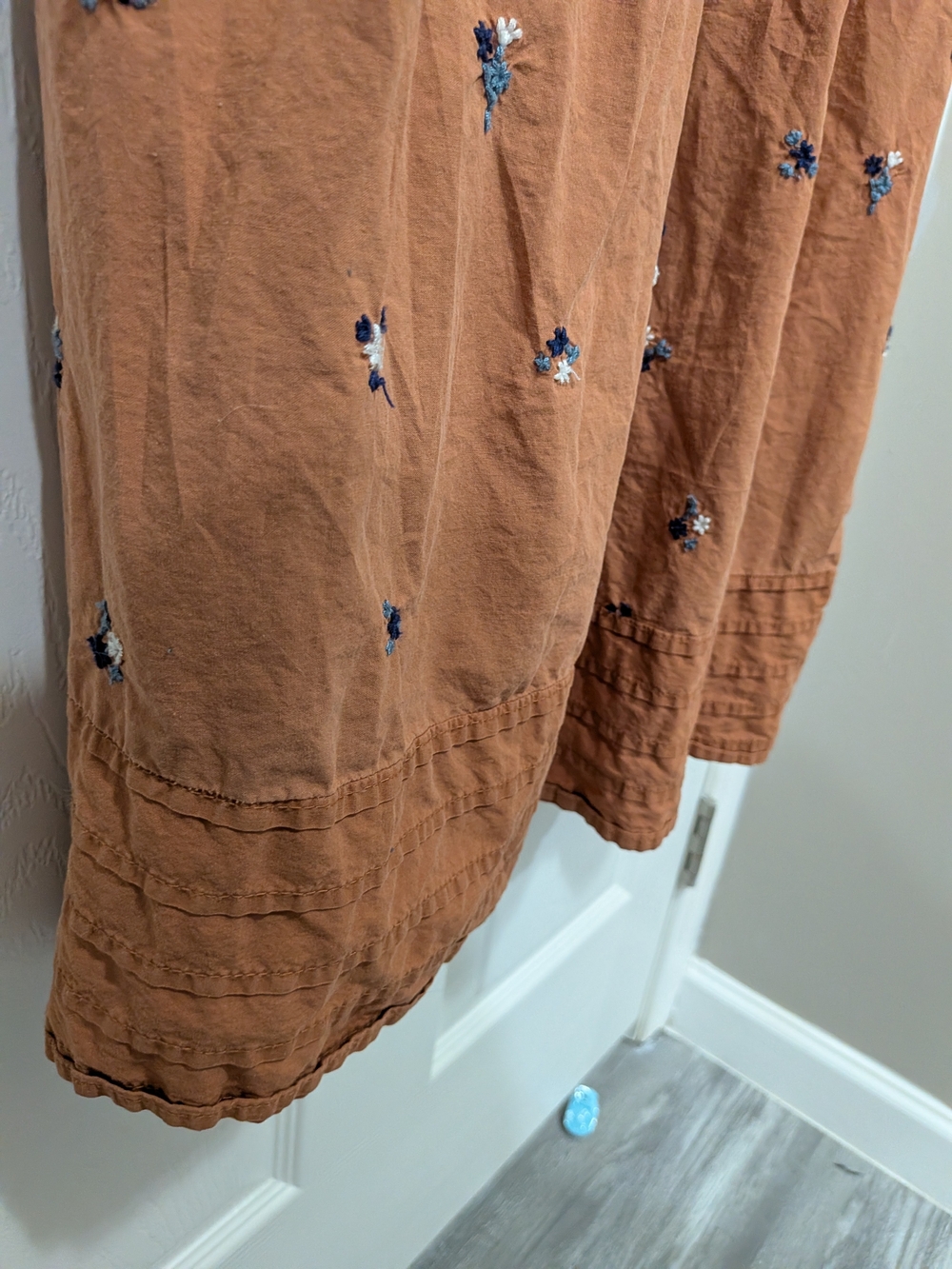 Universal Thread Rust-Brown Embroidered Spaghetti Strap Maxi Dress - Picture 4 of 5